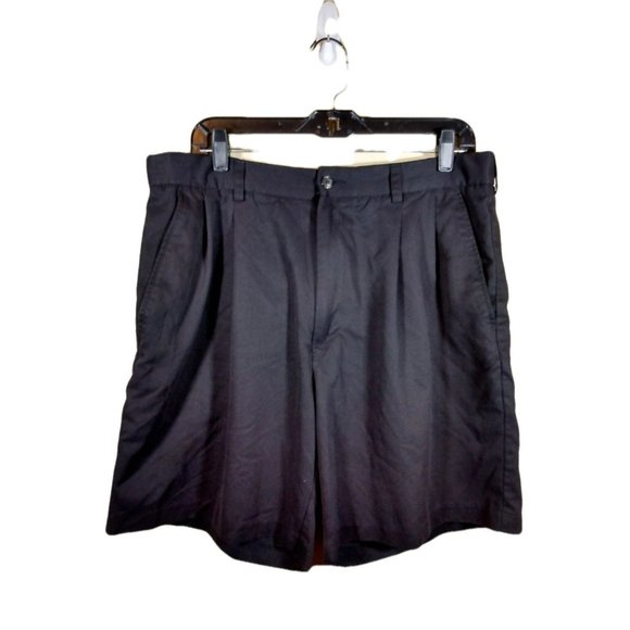 Izod Men's Shorts Black Pleated Front Comfort Waist 36 RN36543 Golf Casual - Picture 1 of 8